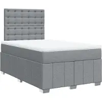 vidaXL Boxspring met matras stof lichtgrijs 120x200 cm