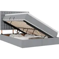 vidaXL Opslag bed met matras met opslag Lichtgrijs 140 x 190 cm Stof