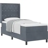 vidaXL Boxspring bed met matras Donkergrijs 80 x 200 cm Fluweel