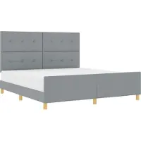 Syfax Bedframe met hoofdeinde Lichtgrijs 180 x 200 cm Stof