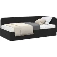 Syfax Hoekbedframe Zwart 90 x 200 cm Fluweel