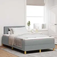 Prolenta Maison Exclusive - LED boxspringbed met hoofdeinde, lichtgrijs, 120 x 190 cm, gestoffeerd