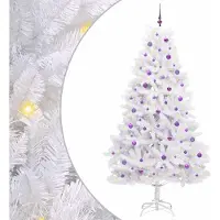 Syfax Kunstmatige Inklapbare Kerstboom Wit 240 cm PVC en staal