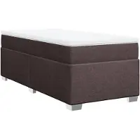 vidaXL Boxspring met matras stof donkerbruin 100x200 cm