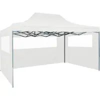 Syfax Partytent met 3 zijwanden inklapbaar 280x410x315 cm staal wit