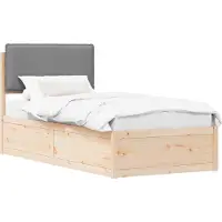 vidaXL Bedframe met Gevoerde Hoofdbord Lichtgrijs 80 x 200 cm