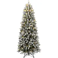 Syfax Kunstkerstboom met 150 LED's en sneeuw 120 cm