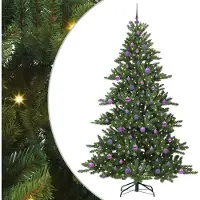 Syfax Kunstmatige Inklapbare Kerstboom Groen 210 cm PVC en staal