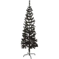 Prolenta Maison Exclusive - Slanke kerstboom, zwart, 150 cm