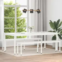 Prolenta Maison Exclusive - Eettafel, 200 x 100 x 75 cm, massief grenenhout, wit, rechthoekig