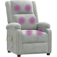 Syfax Massagestoel fluweel lichtgrijs