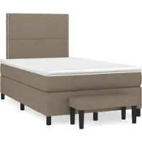 vidaXL Boxspring met matras stof taupe 120x200 cm