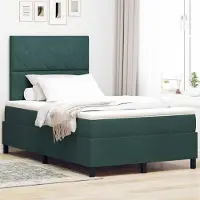 Prolenta Maison Exclusive - LED boxspringbed met hoofdeinde, donkergroen, 120 x 200 cm, fluweel