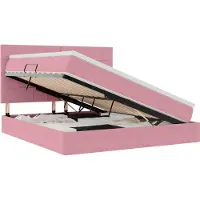 vidaXL LED opbergbed met matras Roze 180 x 200 cm Fluweel