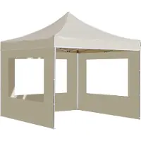 Syfax Partytent inklapbaar met wanden 3x3 m aluminium crème