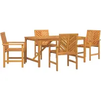 Syfax Tuin eettafelset 5 st Bruin Massief Acaciahout