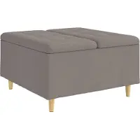 Syfax Ottoman met Opbergruimte Taupe 80 x 80 x 45 cm Stof