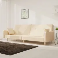 Prolenta Maison Exclusive - Slaapbank, 2-zits, met 2 kussens, crème kleurige stof