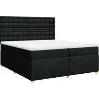 vidaXL Boxspring met matras stof zwart 200x200 cm