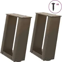 Syfax Salontafelpoten 2 st U-vormig 30x(30-31) cm staal naturel