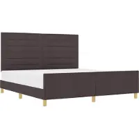 vidaXL Bedframe met hoofdeinde Donkerbruin 180 x 200 cm Stof
