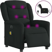 Syfax Massagestoel elektrisch verstelbaar stof zwart