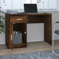 Prolenta Maison Exclusive - Bureau met opbergruimte, gerookt eikenhout, 100x40x73 cm