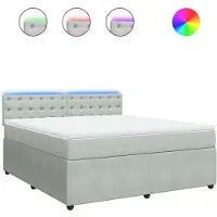 Syfax Boxspring met matras fluweel lichtgrijs 180x200 cm