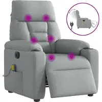 Syfax Massagestoel elektrisch verstelbaar stof lichtgrijs