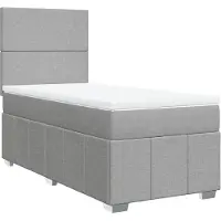 vidaXL Boxspring met matras stof lichtgrijs 80x200 cm