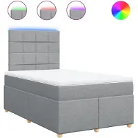 vidaXL Boxspring met matras stof lichtgrijs 120x200 cm