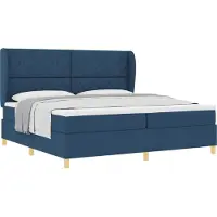 vidaXL Boxspring bed met hoofdeinde Blauw 200 x 200 cm Stof