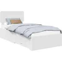 Syfax Bedframe met lade met hoofdeinde Wit 90 x 190 cm Bewerkt hout