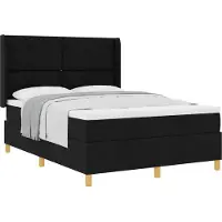 vidaXL Boxspring bed met hoofdeinde Zwart 160 x 200 cm Stof