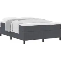 vidaXL Boxspringbed, donkergrijs, 140 x 200 cm, bekleding van cordura