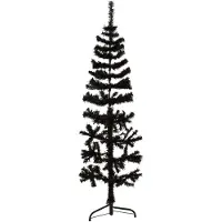 Prolenta Maison Exclusive - Kunststof halve kerstboomstandaard, slank, zwart, 150 cm
