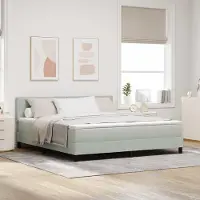 Prolenta Maison Exclusive - LED boxspringbed met hoofdeinde, lichtgrijs, 180 x 200 cm, fluweel