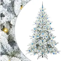 Syfax Kunstmatige Inklapbare Kerstboom Wit 210 cm PVC en staal