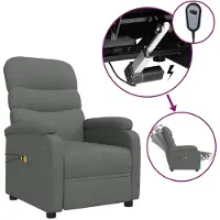 Syfax Massagestoel elektrisch stof donkergrijs