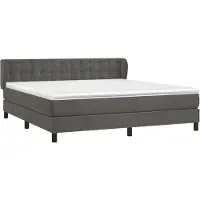 Syfax Boxspring met matras fluweel donkergrijs 180x200 cm