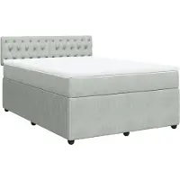 vidaXL Boxspring met matras fluweel lichtgrijs 140x200 cm