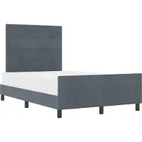 vidaXL Boxspring bed met hoofdeinde Donkergrijs 120 x 190 cm Fluweel