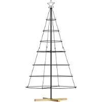 Syfax Kerst Cone Boom met standaard Zwart 180,5 cm Staal
