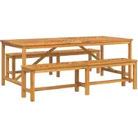 Syfax Tuin eettafelset 3 st Bruin Massief Acaciahout