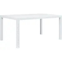 Syfax Tuintafel 150x90x72 cm rattan-look kunststof wit