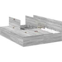 vidaXL Opbergbedframe Grijs Sonoma 140 x 190 cm Bewerkt hout