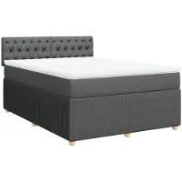 Syfax Boxspring met matras stof donkergrijs 140x200 cm