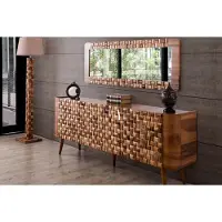 AEA Esszimmer Set Anrichte Esstisch 4x Stuhl Garnitur Tisch Gruppe 7tlg. Sets Modern