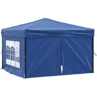 Syfax Partytent inklapbaar met zijwanden 3x3 m blauw