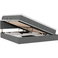 vidaXL LED opbergbed met matras Donkergrijs 180 x 200 cm Stof